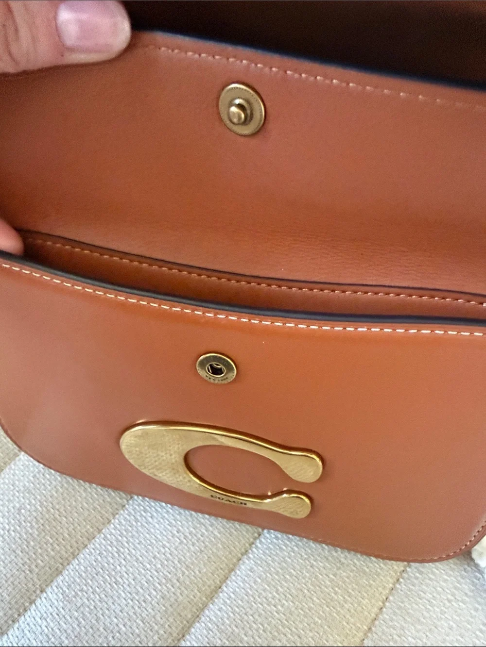 Coach Saddle Brown Idol bag with Gold Chain